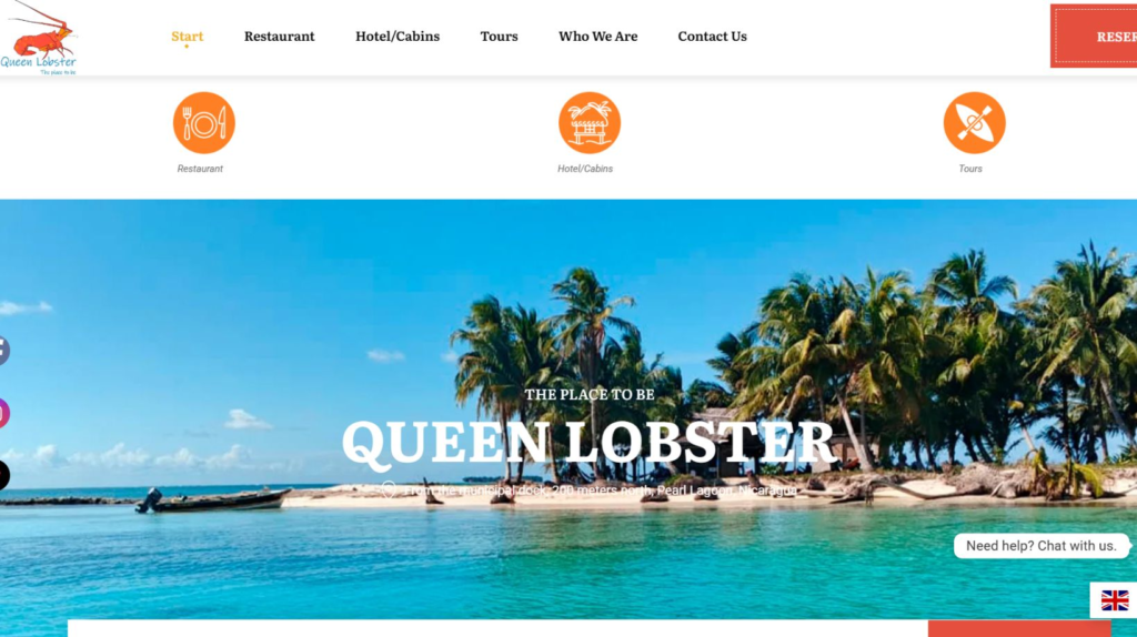 Sitio Web Hotel Queen Lobster