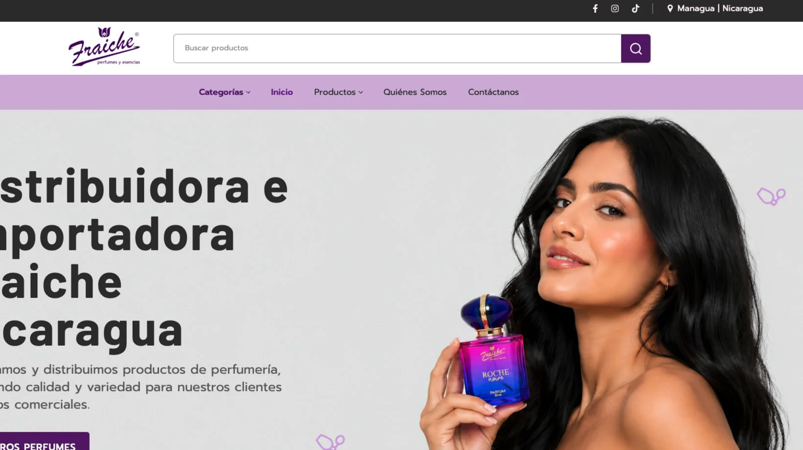 Captura del sitio web de Perfumeria Fraiche